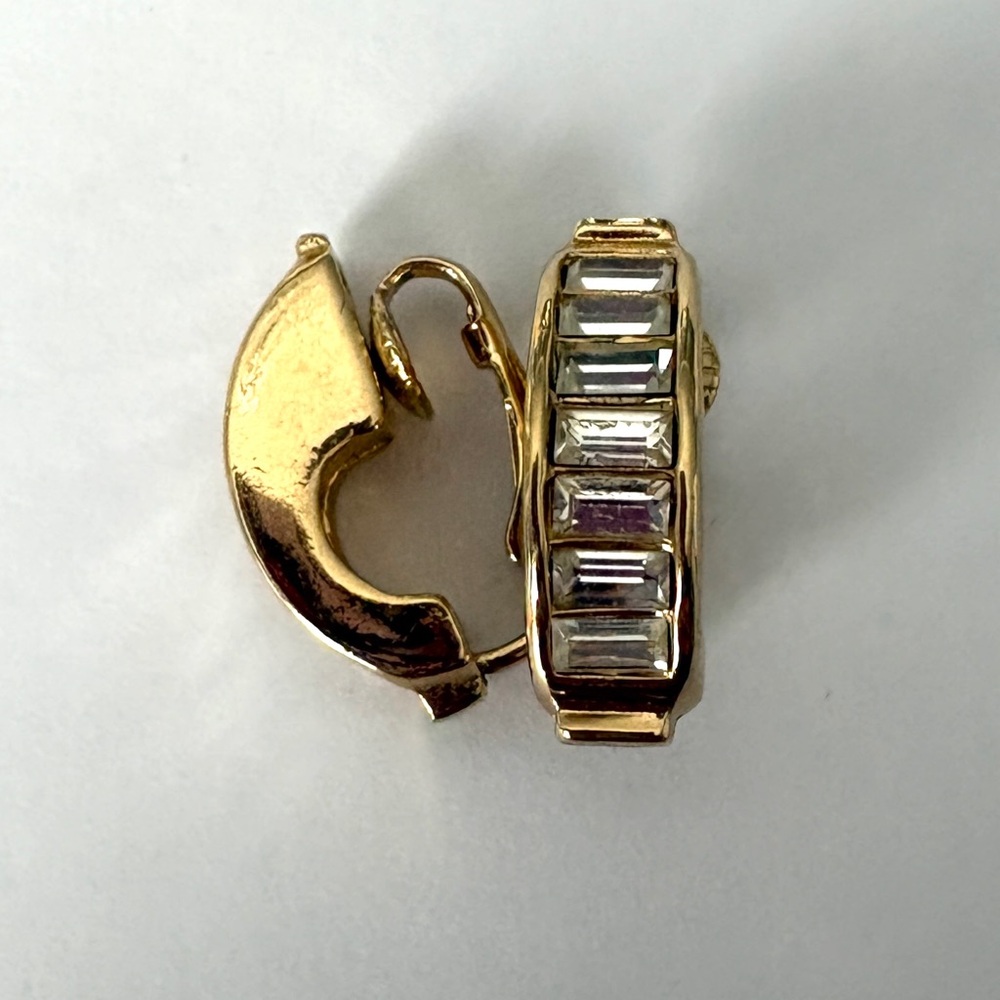 Dior Gold tone baguette Earrings